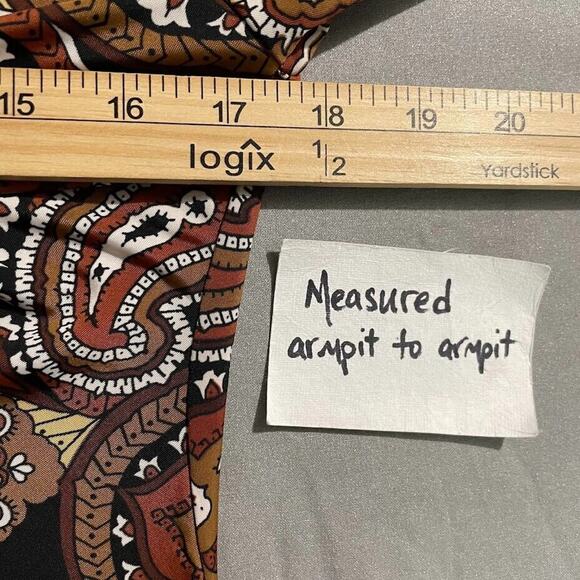 Studio 1940 Size Small Brown Stretch Knit Top Y2K Goblincore Boho Festival Retro - Picture 9 of 11